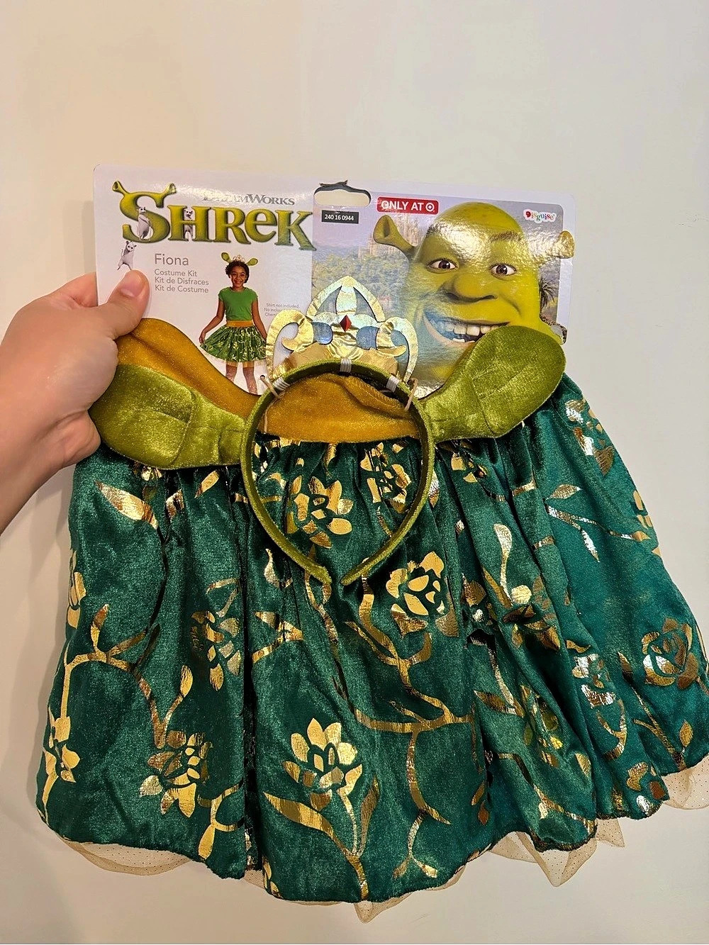 Shrek Fiona costume Fiona Halloween Costume Green Gold NWT